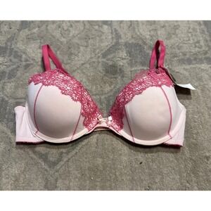 Ambrielle Demi Bra 36B Push Up Pink Underwire New